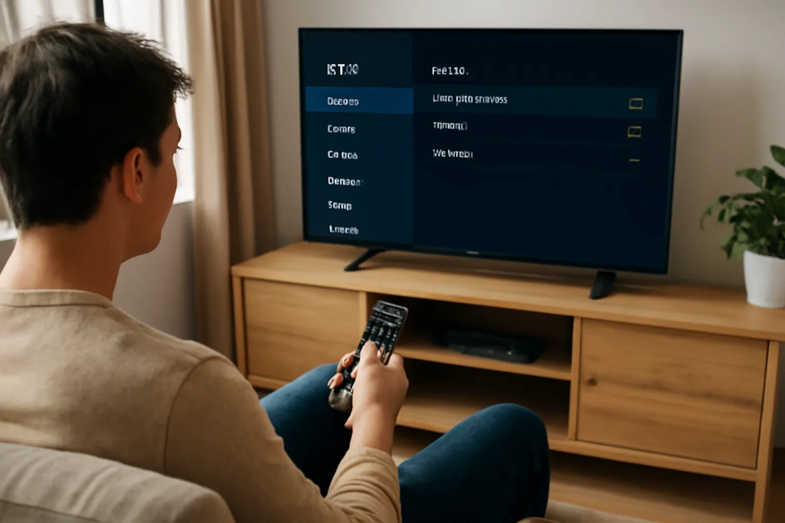 User setting up IPTV on an Android TV box